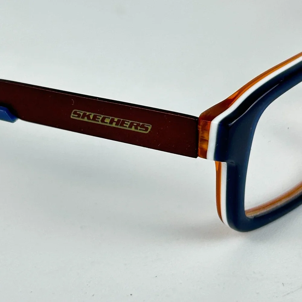 Skechers Youth SK 1110‎ NVOR Eyeglasses Frame Navy Ivory Full Rim 44-16-125